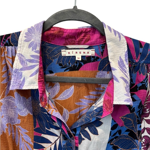 Xirena "PINK BECK" TOP IN SUNSET" Long Sleeve Blouse Size Medium 100% Cotton - Picture 5 of 14